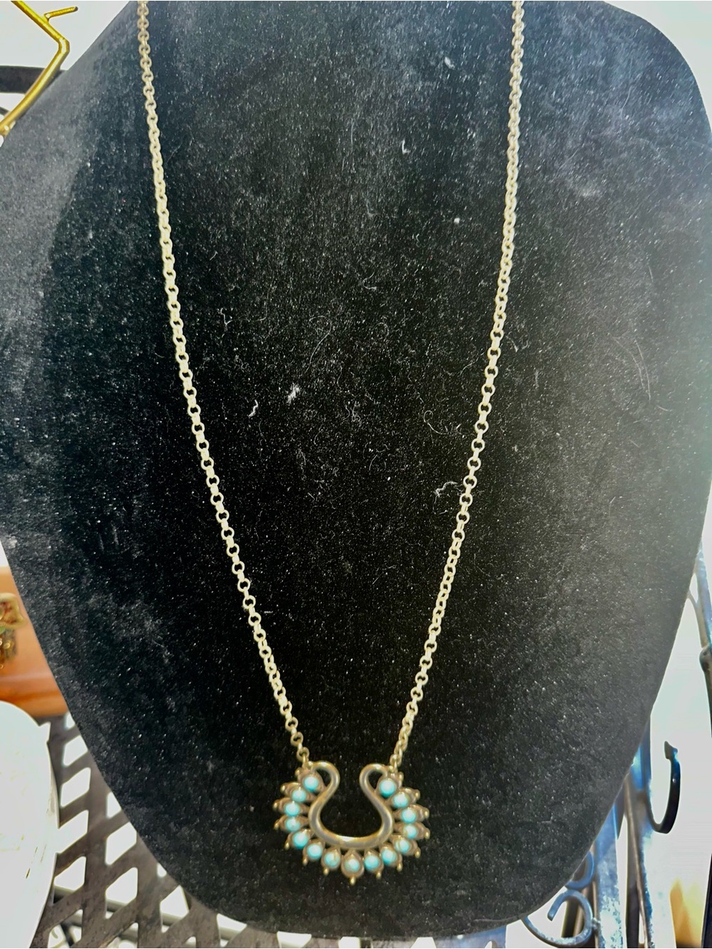 Goldtone Squash Blossom Necklace 30”